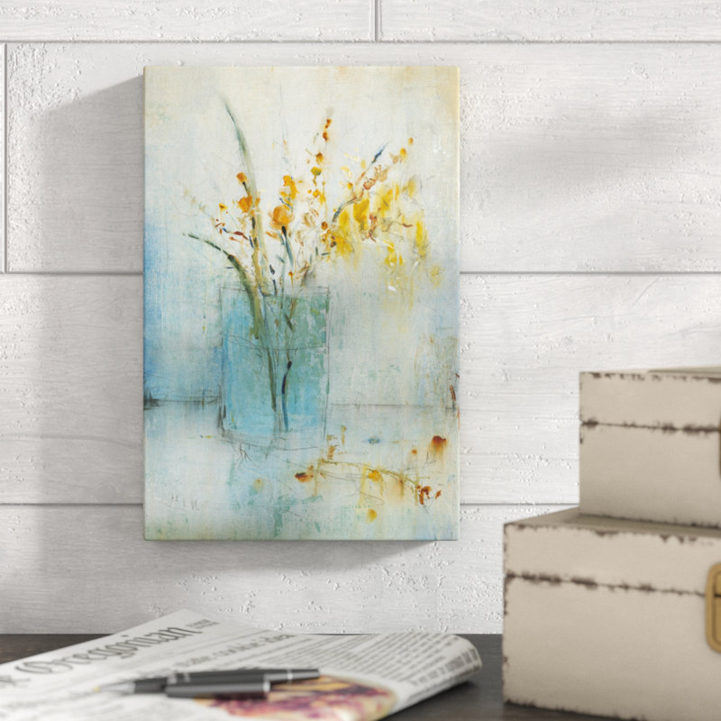 «Blue récipient II», peinture sur toile, H 12 po x l 8 po