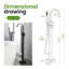 Robinet de baignoire autoportant à poignée simple avec douche à main-73062733