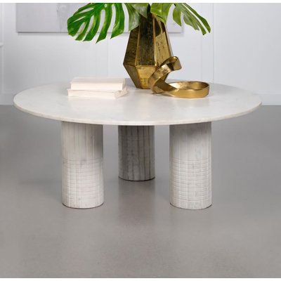 Bussell Round Genuine Marble Coffee Table