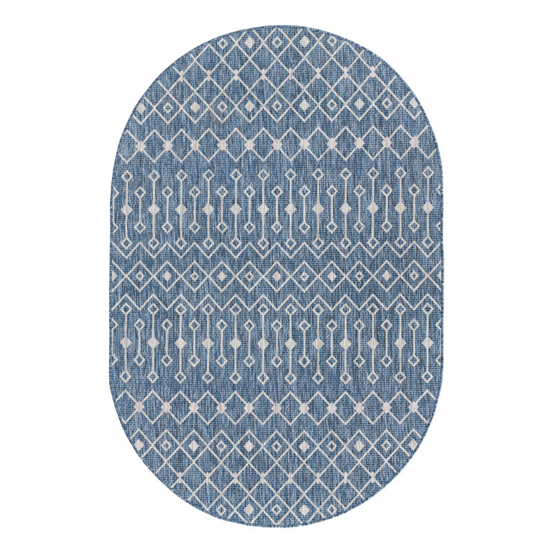 Innsbrook Geometric Indoor / Outdoor Rug, Oval 5'3" x 8'