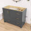 Base de meuble-lavabo simple 42 po en bois massif gris autoportant