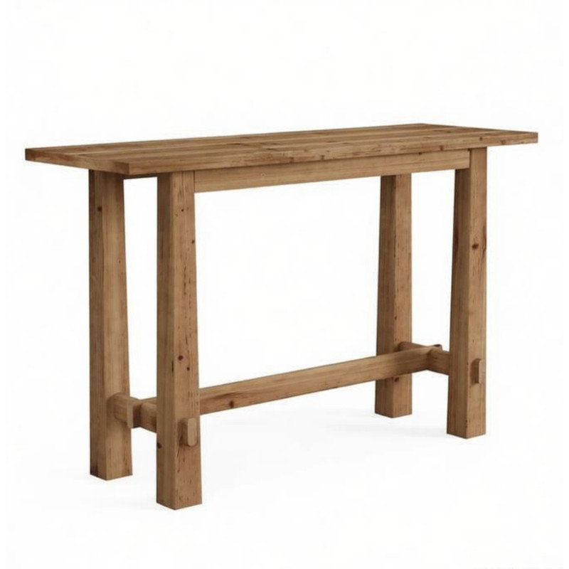 Console 63 po Rustic Farmhouse, table d'appoint longue et étroite avec pieds épais pour le hall d'entrée et le salon