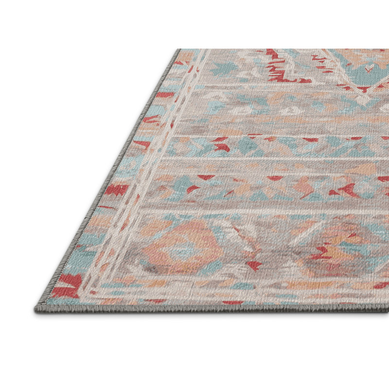 Tapis gris lavable à la machine, Carré 4 pi
