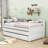 Palantoni Twin Size Wood Daybed with 2 Trundles and Slats-1375763693