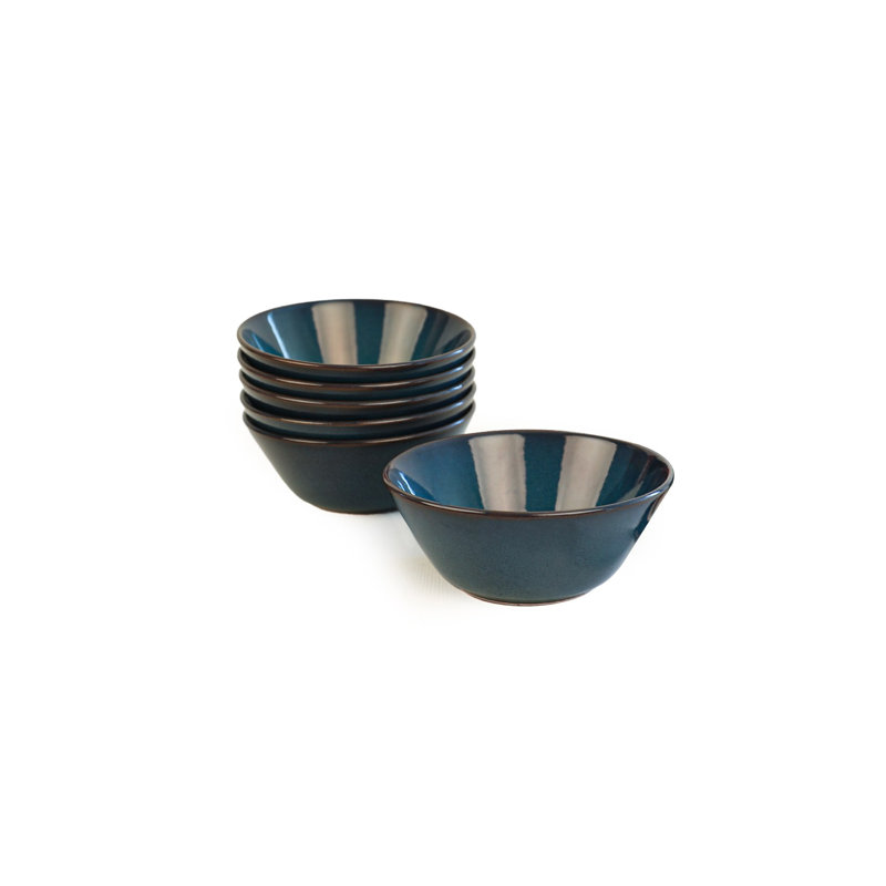 Brayden Studio Bethannie 100% CERAMIC Salad Bowl, Dark Blue