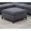 Repose-pieds de salon modulaire capitonné classique gris ardoise | Noyer brun | Pieds en bois