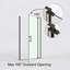 Porte de douche pivotante universelle en aluminium noir mat de 71 à 81 cm x 183 cm avec verre trempé et ouverture extérieure