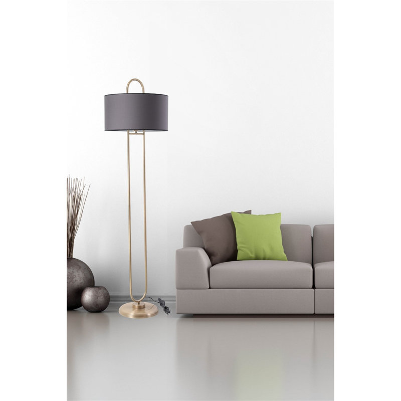 Abbotsford 170cm Traditional Floor Lamp, Gold, Dark Grey