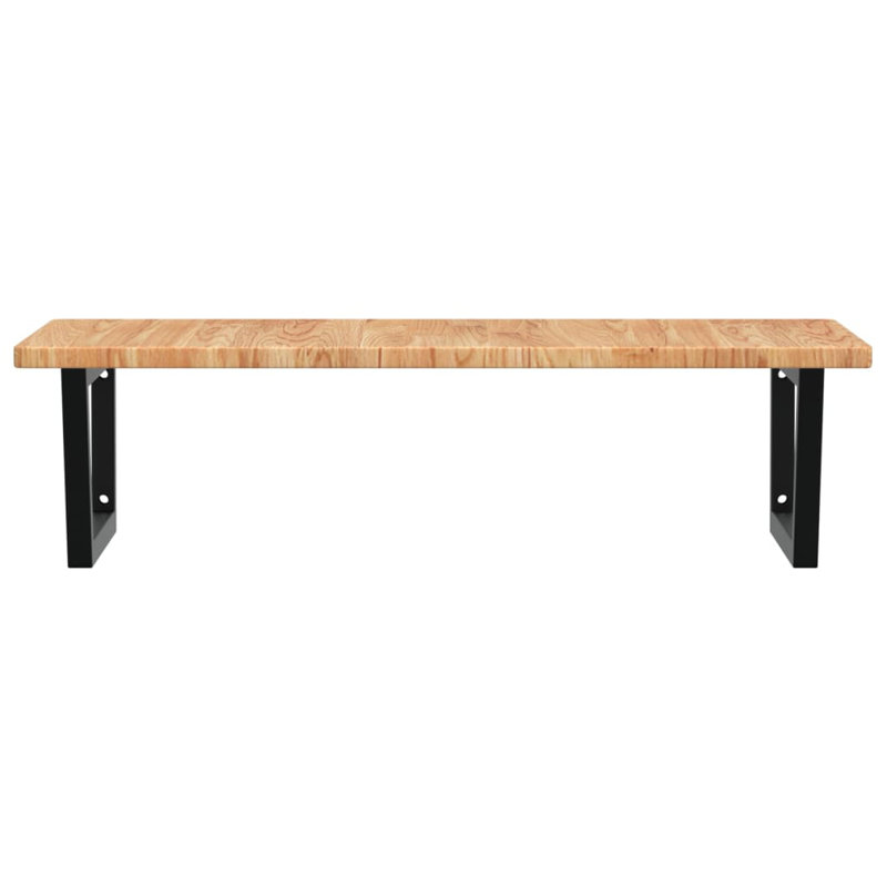 Briet 100cm Solid Wood Bathroom Vanity Top, Oak/Black