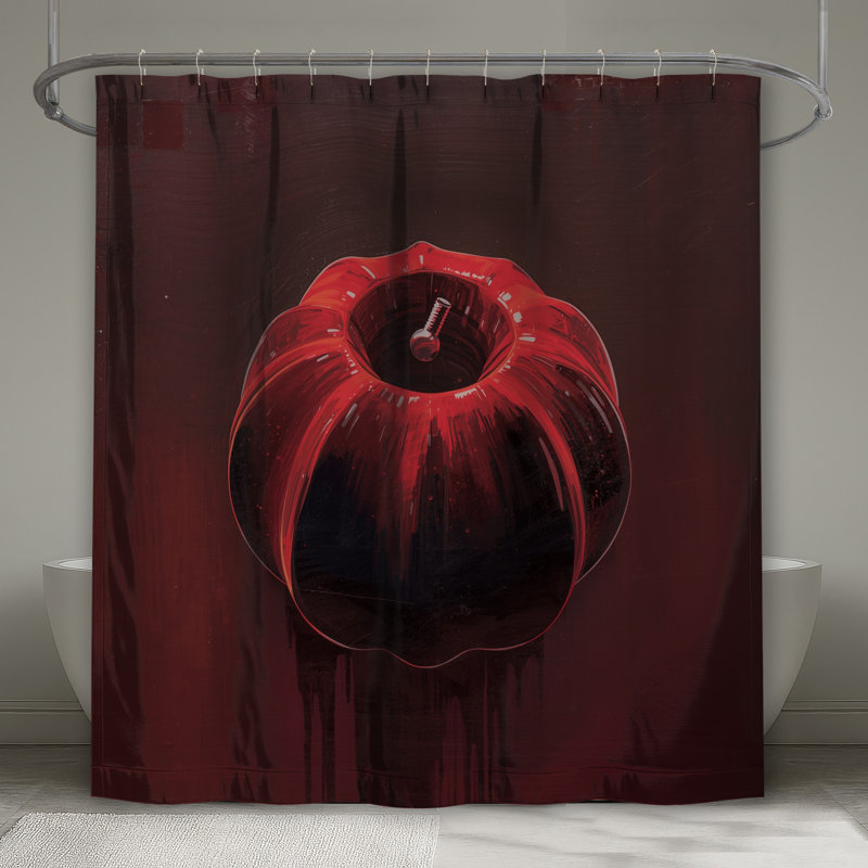 Rideaux de douche rouge citrouille métallique extra longs, L 70 po x H 93 po