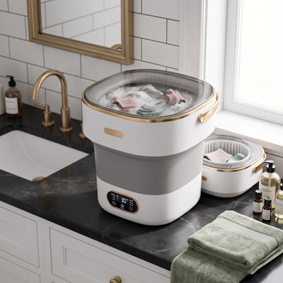 Enjyam High Efficiency Portable Washer in with Child Safety Lock Silver