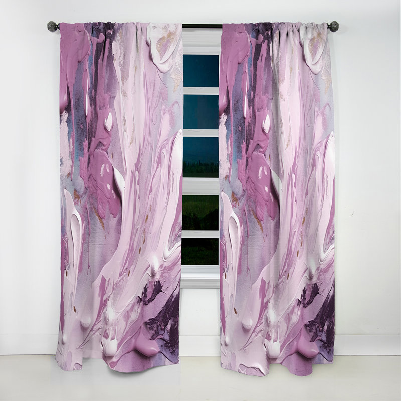 Sprayberry - Rideau de marbre abstrait - Rideau de marbre occultant - 1 panneaux, 52" W x 95" L