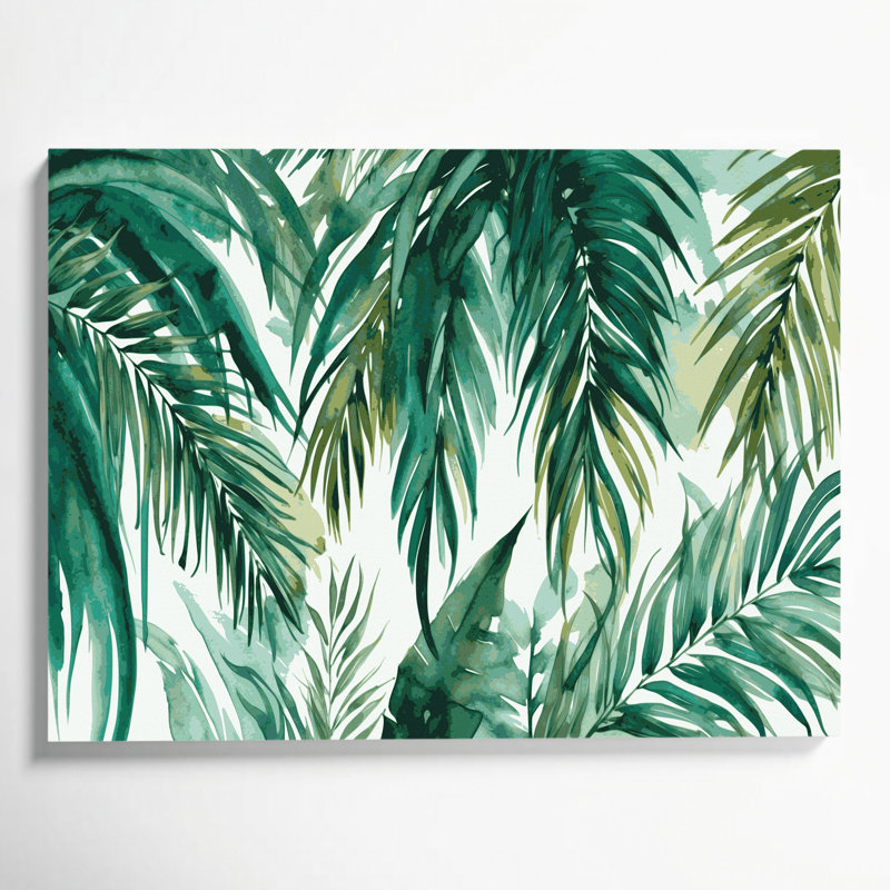 Art mural sur toile Botanical Palm Fronds, H 11 po x l 14 po