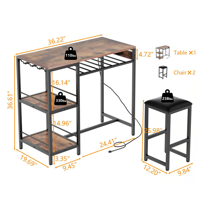 Aleks 19.69'' Bar Cabinet