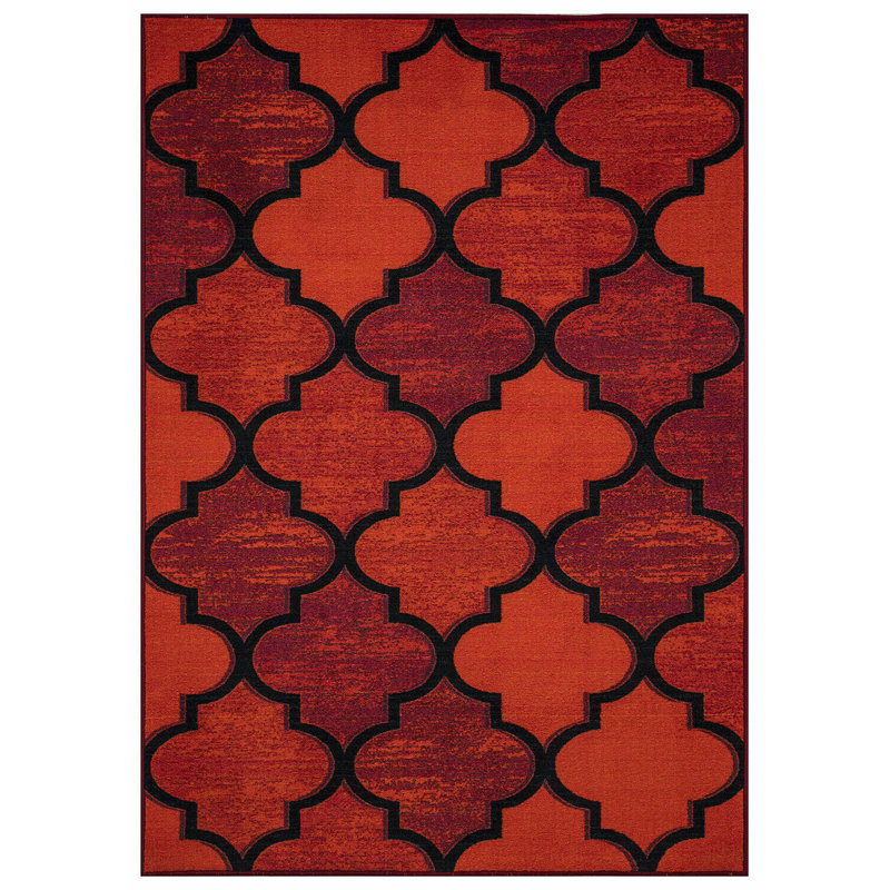 Mallette Geometric Shag Indoor / Outdoor Area Rug, Rectangle 50 x 80cm