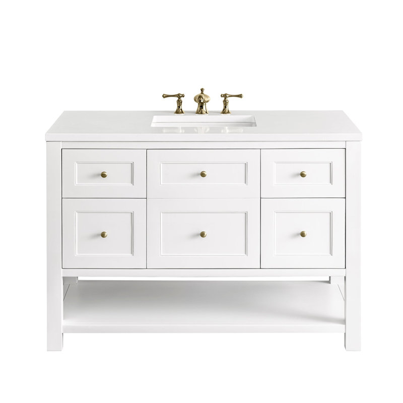 Breckenridge 48'' W Single Vanity, Bright White, 8" Widespread, White Zeus
