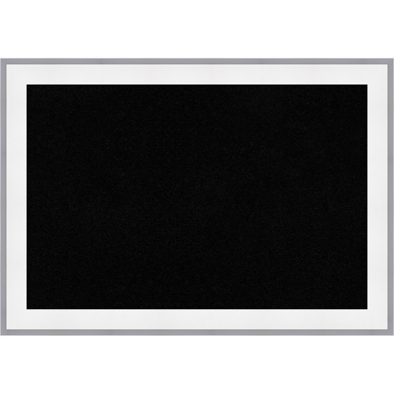 Maya avec cadre blanc argenté, tableau d'affichage en liège noir, tableau d'organisation, tableau d'affichage, Black