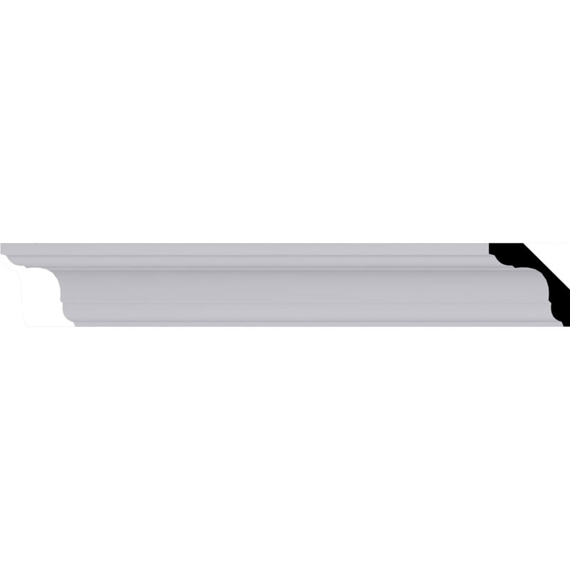 Primed White Polyurethane Geometric Crown Moulding Sample
