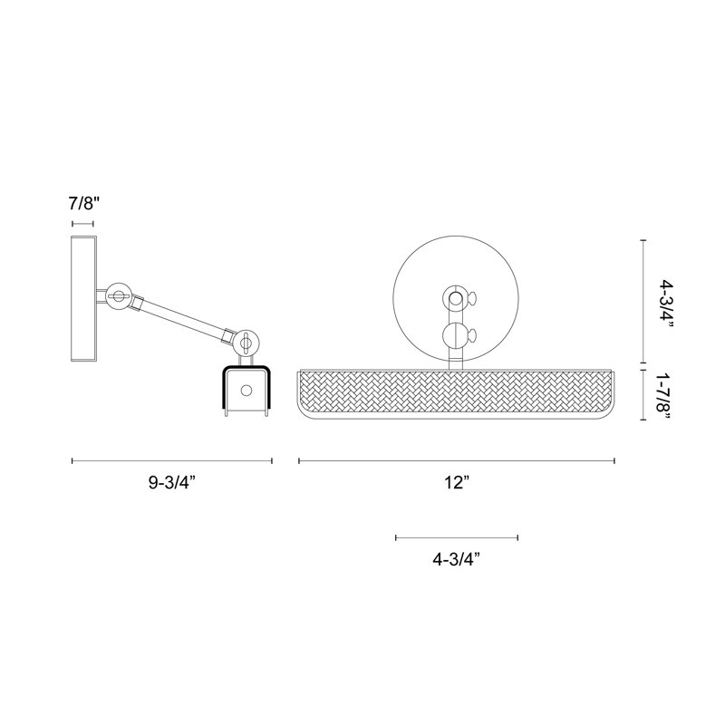 Valise Dimmable LED Wall Mounted Picture Light, Aged Nickel/Tuxedo