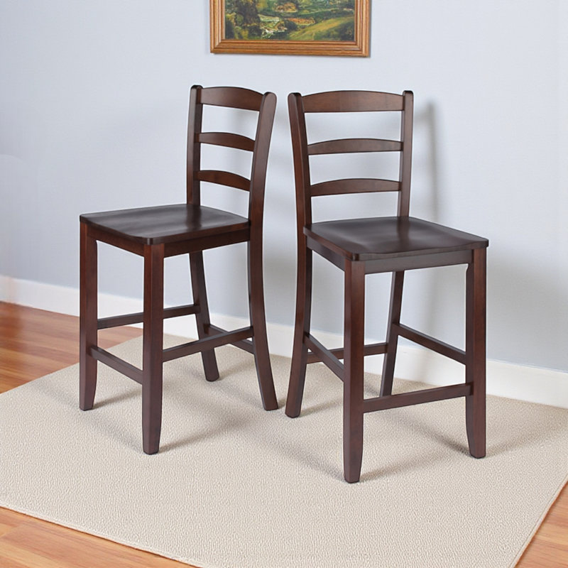 Hattiesburg Brown 3-Piece Counter Height Drop Leaf Dining Set, 35.12'' H X 39.37'' W X 29.78" D