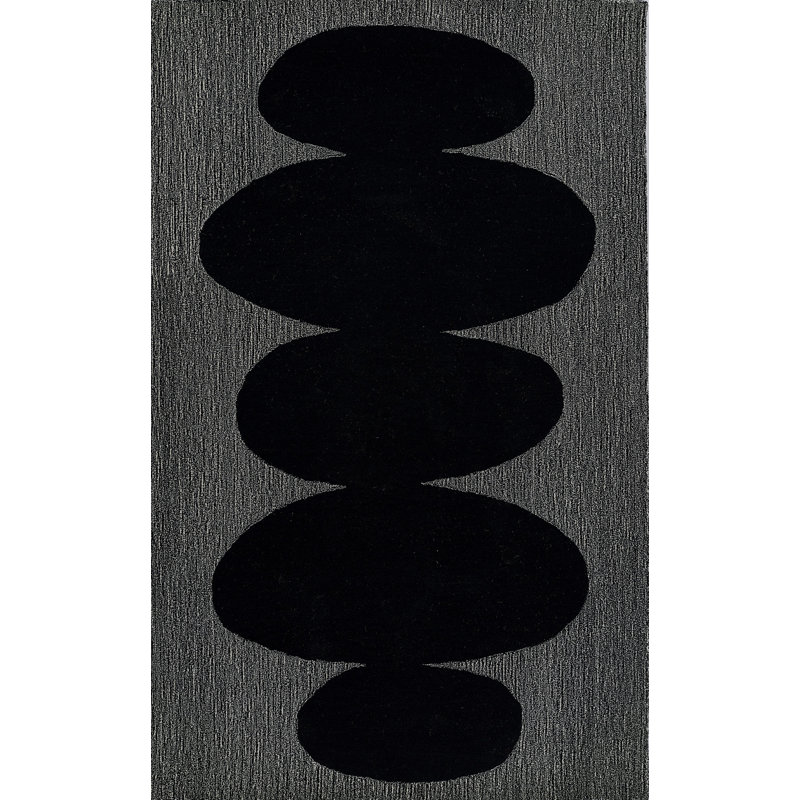 Crisey 6 Simba Hand Tufted Wool Contemporary Black Area Rug 2' X 3', Rectangle 3'6" x 5'6"
