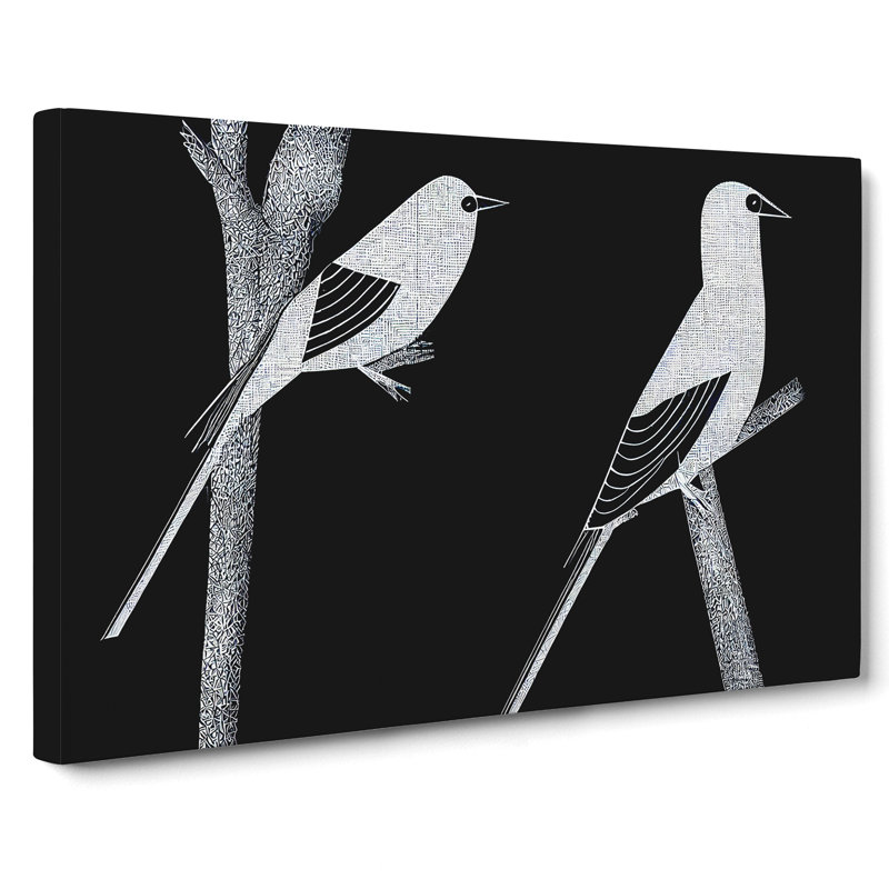 Thrilling Birds - Wrapped Canvas Print, 50cm H x 76cm W x 3cm D