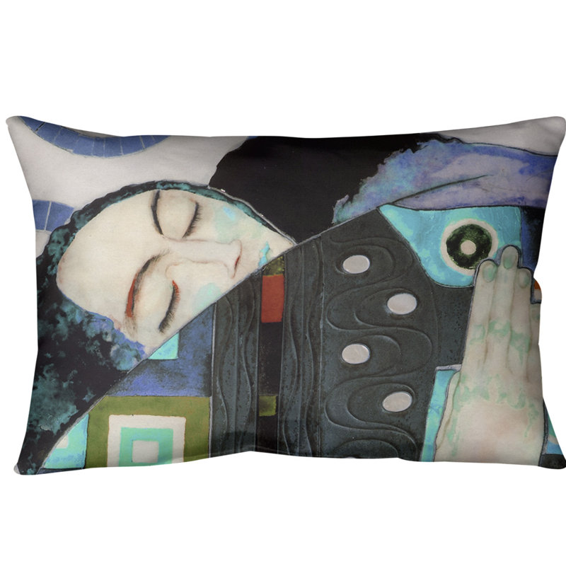 Coussin de support lombaire, Bleu, Simili suède