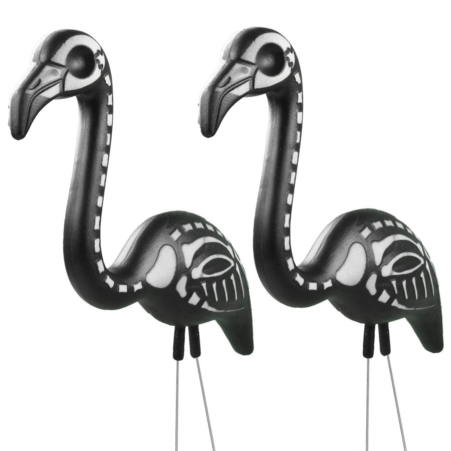 Zombie Skeleton Flamingo Garden Stake