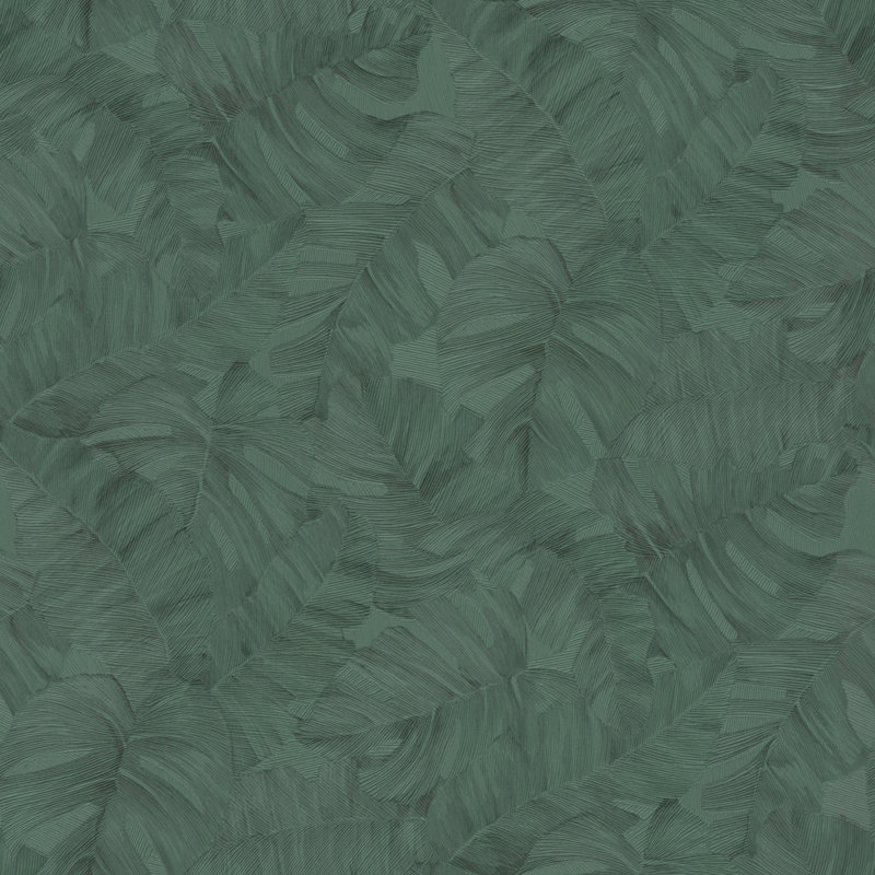 Karuna Collection Branched Leaf Motive Wallpaper Roll, Green