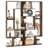 7-tier Bookshelf Geometric Bookcase With 2 Anti-tipping Kits Rustic Brown