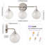 Luminaire de salle de bain 3 lumières à intensité variable moderne avec abat-jour en verre soufflé à la main-133329487
