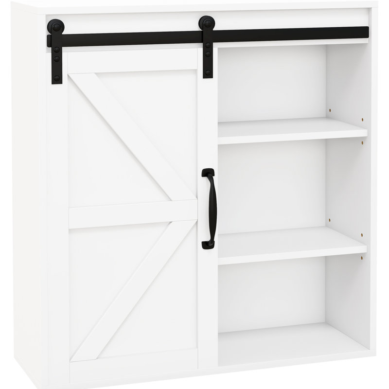 Armoire de salle de bain avec tablette réglable, blanc, option d'espace