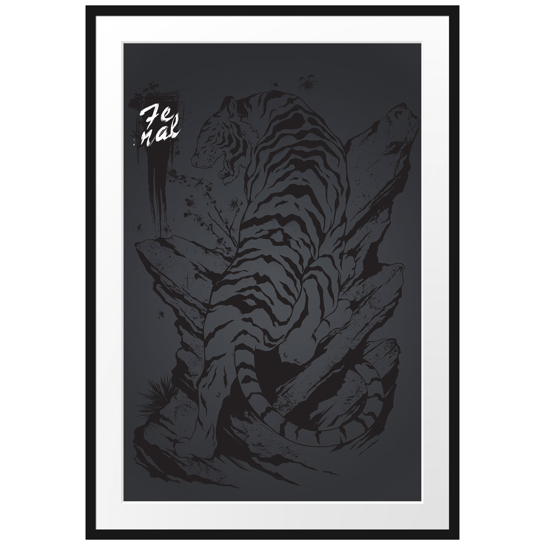 Gerahmtes Poster Feral Black