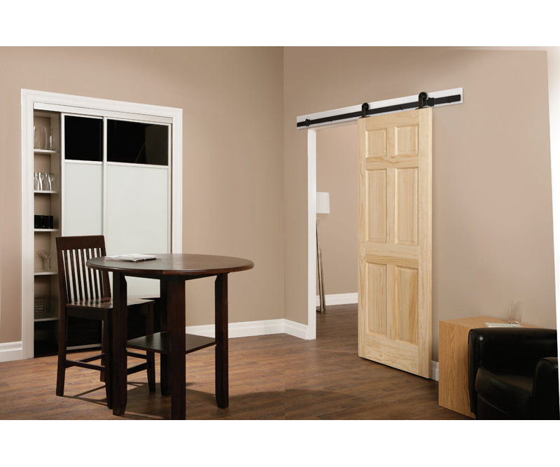 Ensemble de quincaillerie pour porte de grange standard Spectrum, Noir mat, 96 po