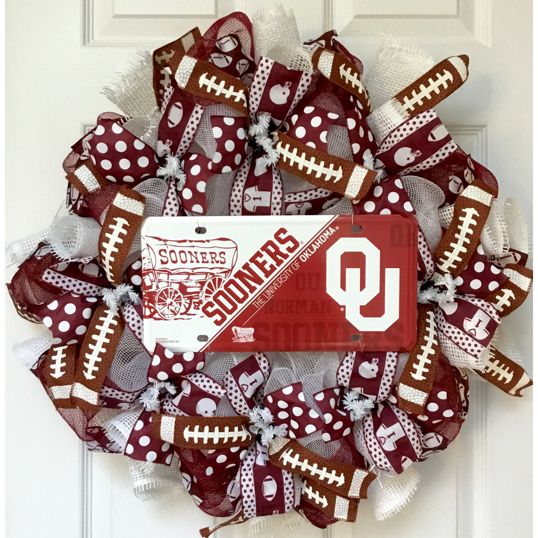 Football Wreath Sooners University of Oklahoma What A Mesh