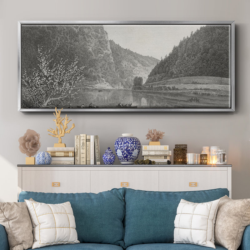 «Delaware Water Gap», reproduction sur toile, H 8 po x l 20 po x P 1,5 po, Argent