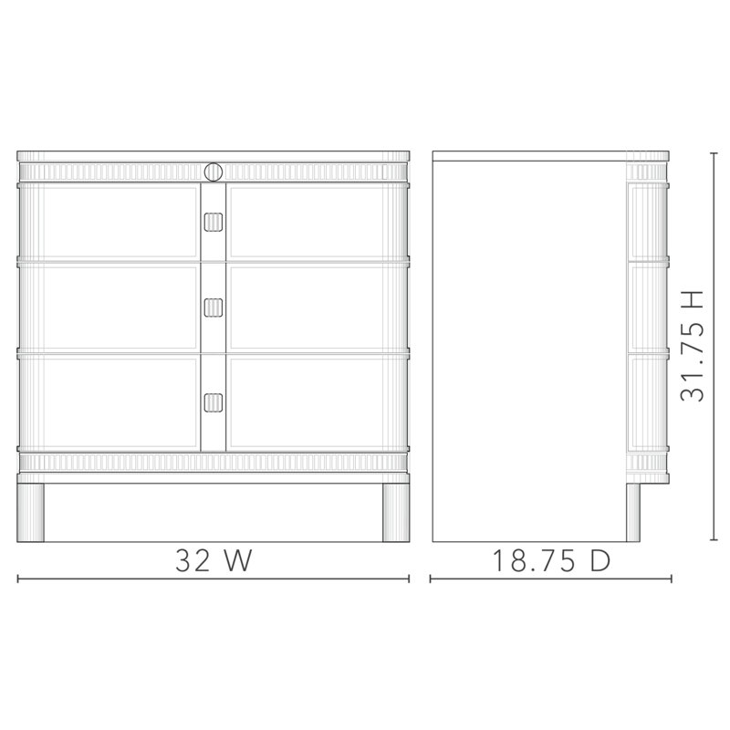 Sienna 3-Drawer Side Table