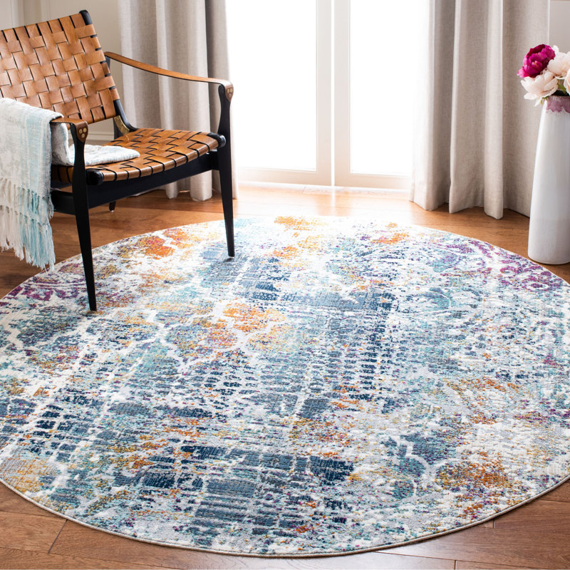 GroveHill Performance Abstract Rug, Round 6'7"