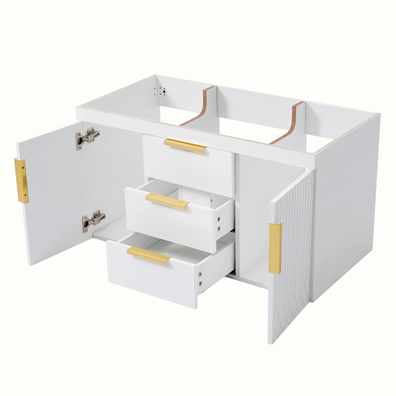 Meuble-lavabo mural sans lavabo, Blanc