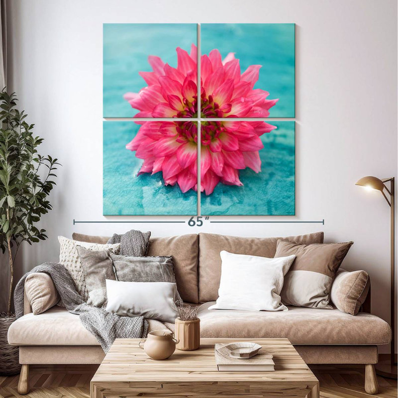 Harnek magnifique fleur rose, H 50 po x l 50 po