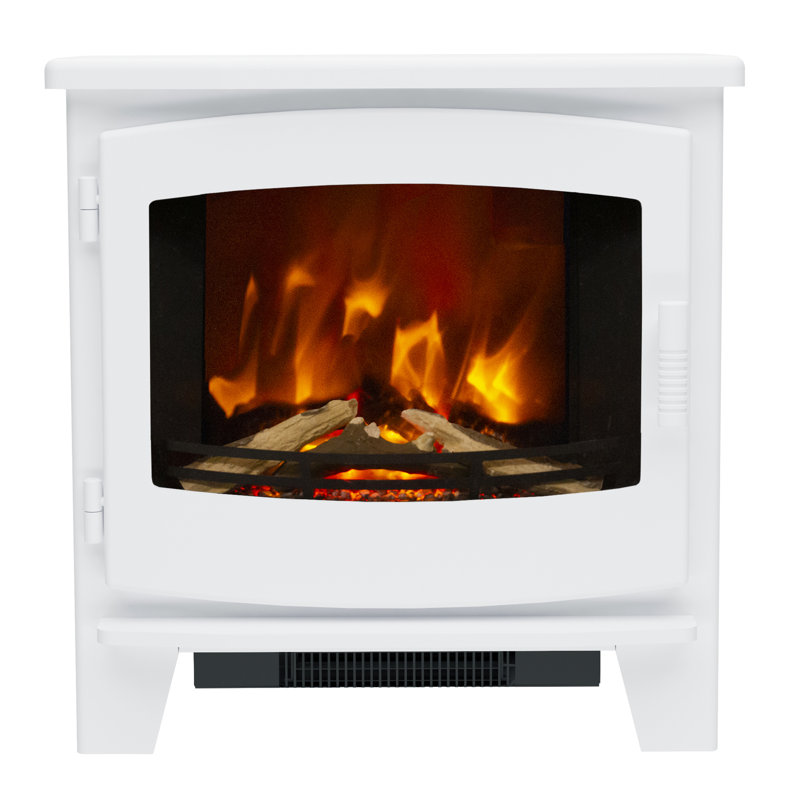 Beacon Freestanding Timber Electric Stove, 59.9" H x 58.6" W x 29.2" D, Ash White