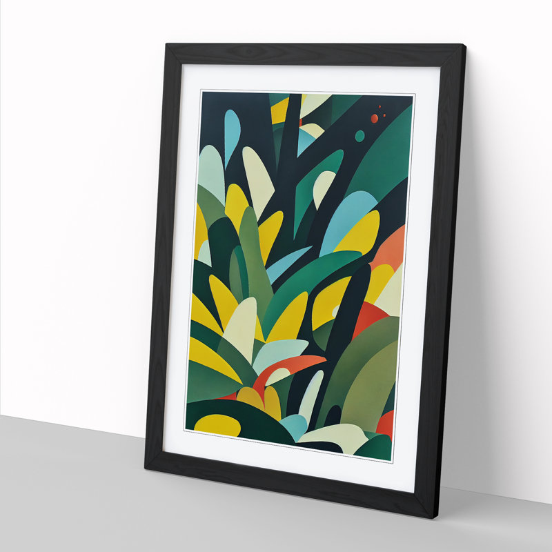 Mikac Jungle Leaves Abstract - Picture Frame Print, 46cm H x 2cm W x 3cm D, Walnut