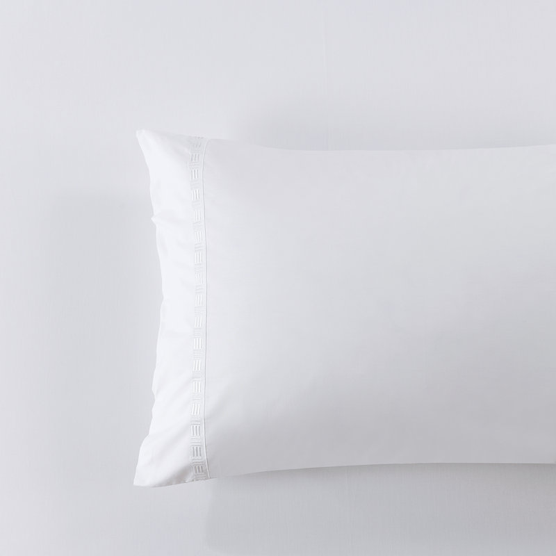 Hotel Grand TENCEL Lyocell And Cotton Blend Embroi Sateen Sheet Set, White, King