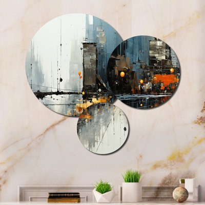 Urban Utopia I - Abstract Collages Metal Wall Art Prints Set