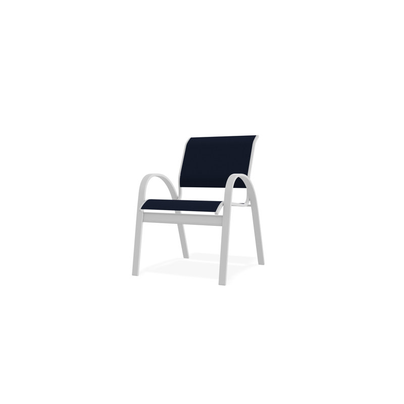 Aruba II Outdoor Dining Chair, Navy 13D Sunbrella®, White