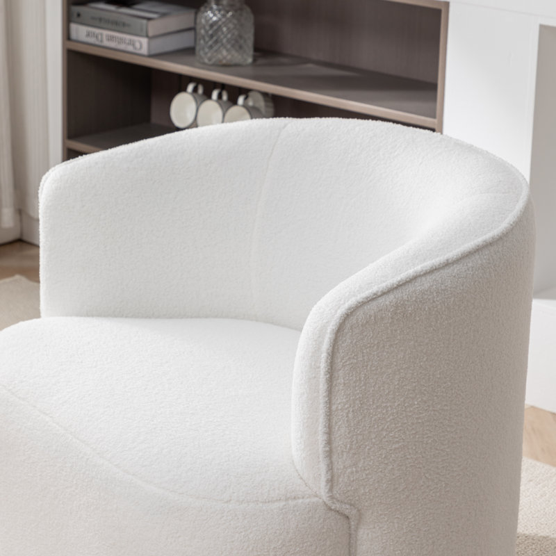 Fauteuil demi-tonneau pivotant Jalena, Ourson blanc