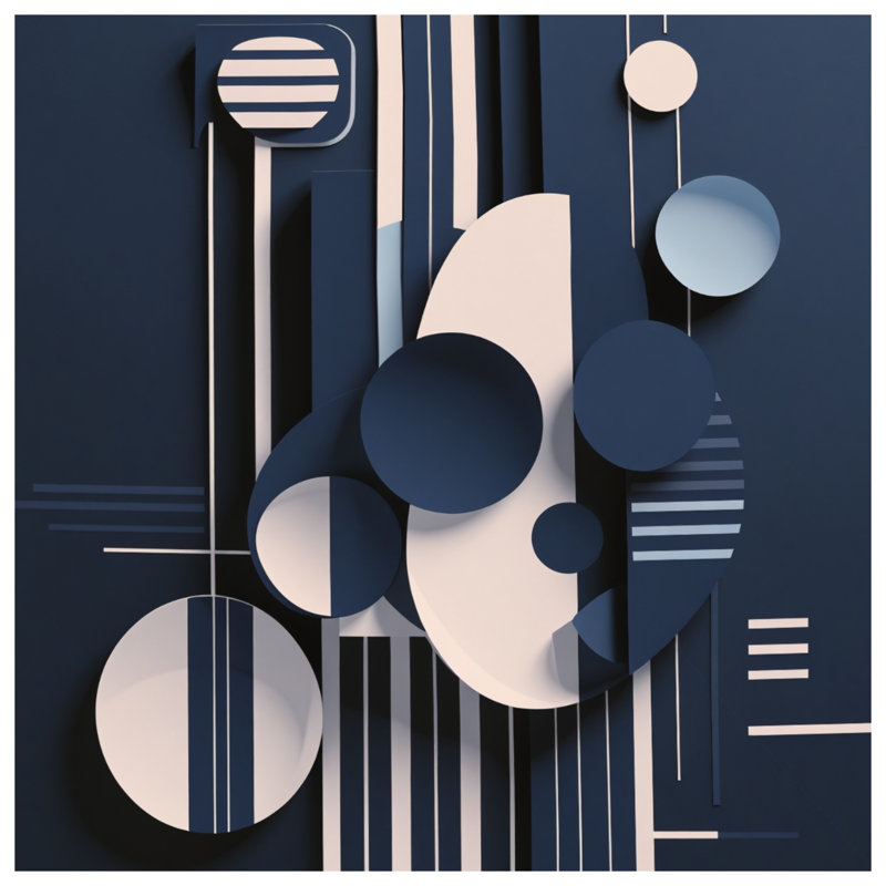 Coussins décoratifs cercles bleus et blancs, 18 x 18 pouces