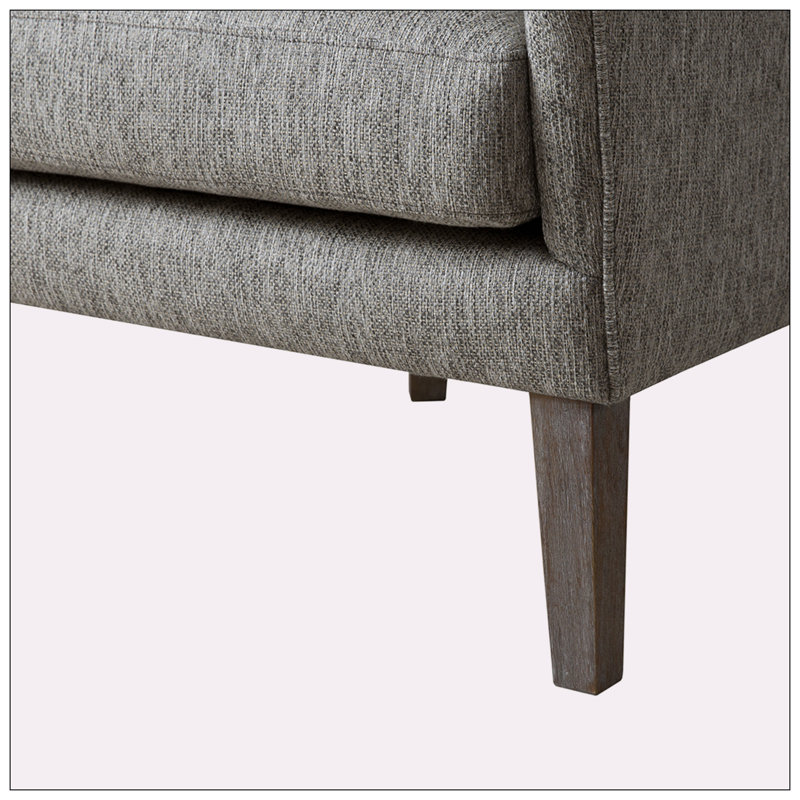 Fauteuil à oreilles large Breyen, Polyester gris, Gris