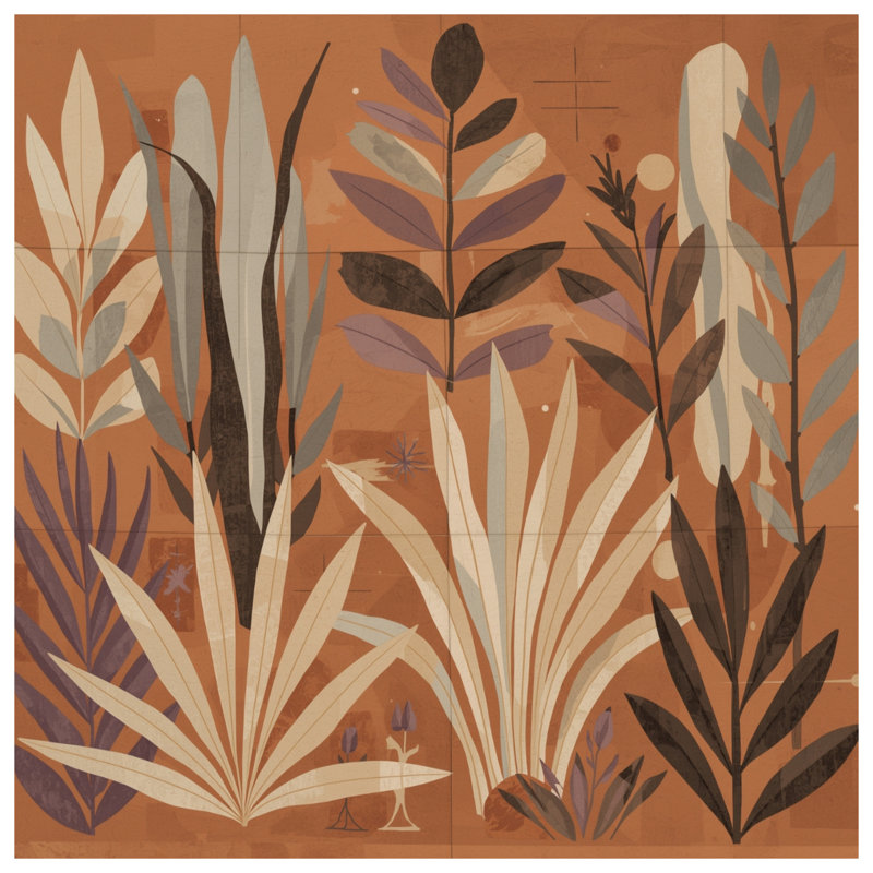 Coussins décoratifs Abstract Botanical Illustration, 16 po x 16 po