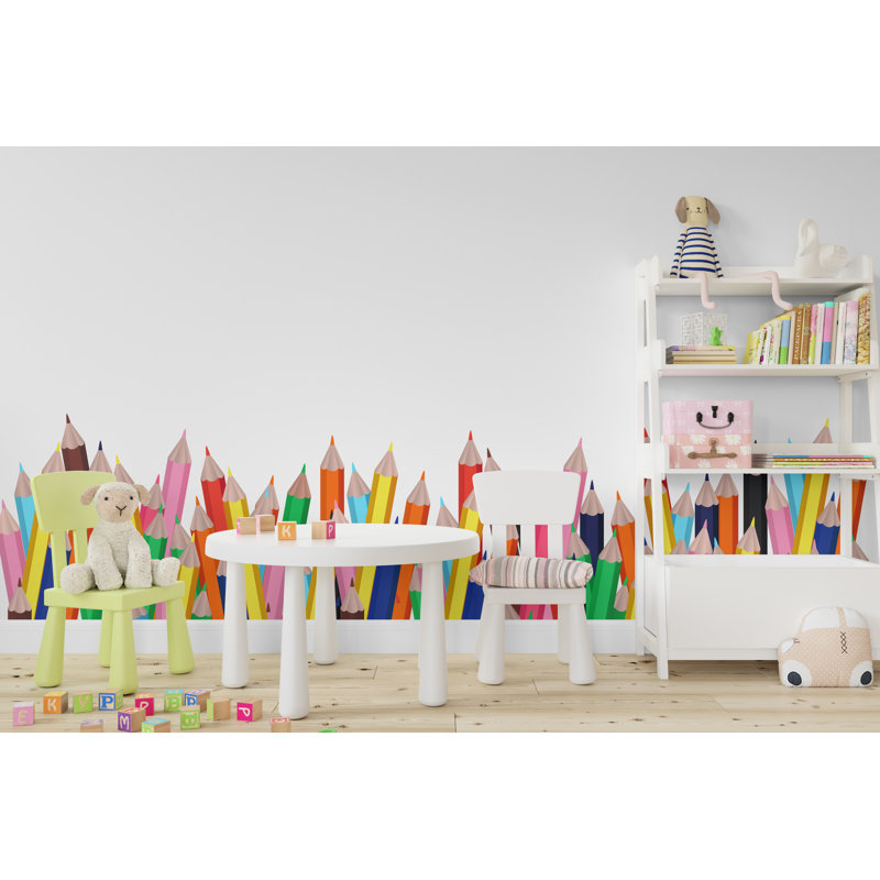 Adhésif décoratif crayon coloré - Art pour salle de classe, salle de jeux et chambre d'enfant 590DLU, 16 x 65 pouces